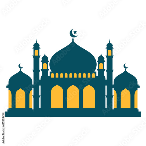 Mosque icon clip art vector illustration design on white background