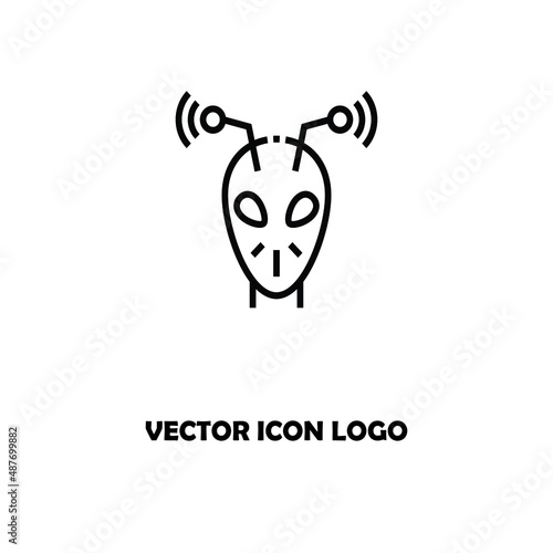 Alien Face Alien Symbol Face Black Icon