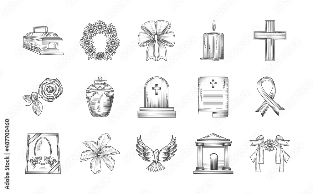 Naklejka premium funeral ritual service