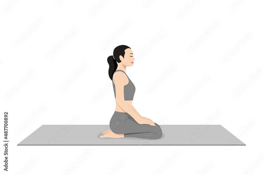 Hand Drawn Thunderbolt Vajrasana Pose, Yoga Woman | Vajrasana |  alignprofessionaltraining.com