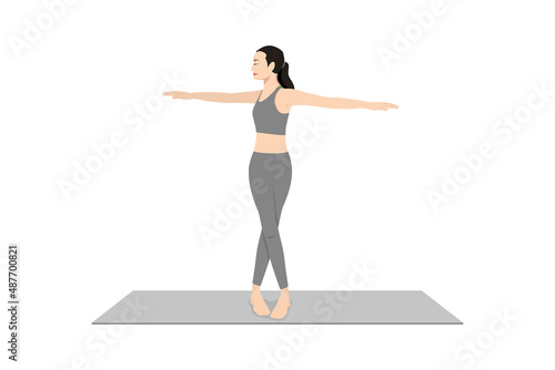 Supine Spinal Twist Pose II, Reclined Twist, Belly Twist, Jathara Parivartanasana. Beautiful girl practice Supta Matsyendrasana II. Young attractive woman practicing yoga exercise. working out, black