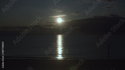 Dark Sunset At The Beach