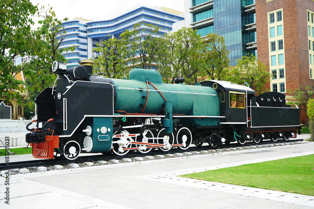 Fototapeta premium Mikado steam locomotive, the ancestor of the world train that remain in Thailand. 