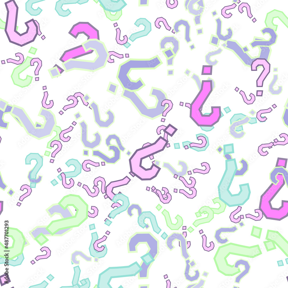 Quiz seamless pattern. Question marks, doubt, faq Quiz seamless pattern. Question marks, doubt, faq