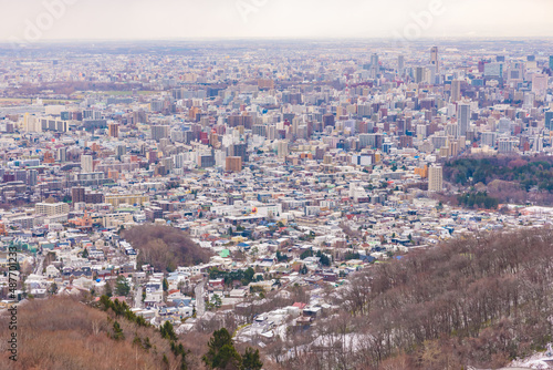 【北海道】札幌市の都市風景 大倉山ジャンプ競技場展望台より