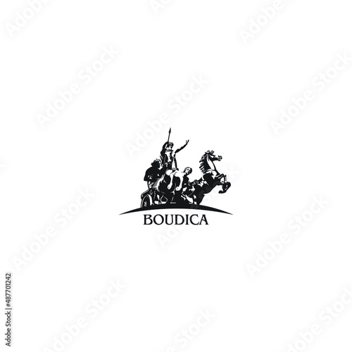 vintage silhouette boudica logo design icon inspiration 