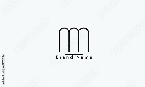 MN NM M N  abstract vector logo monogram template photo