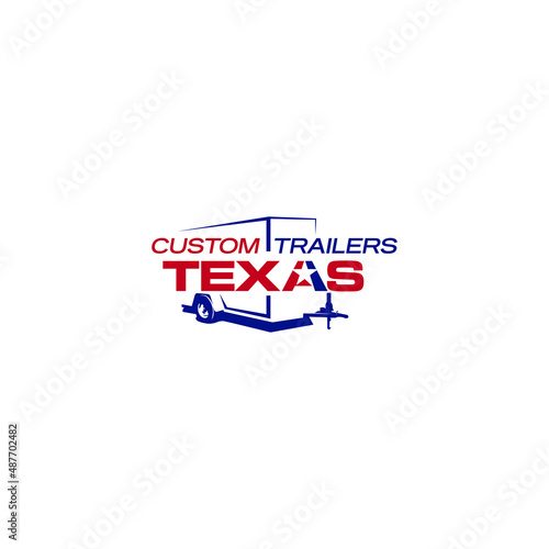 Cargo Trailer and Custom trailer Logo Design illustration 