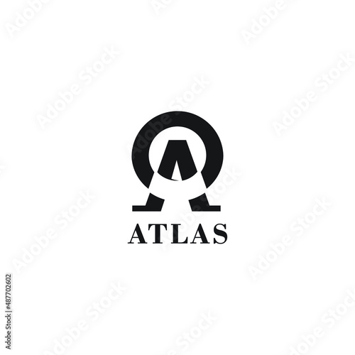 Modern and simple  elements with letter A and in black color, atlas logo template. photo