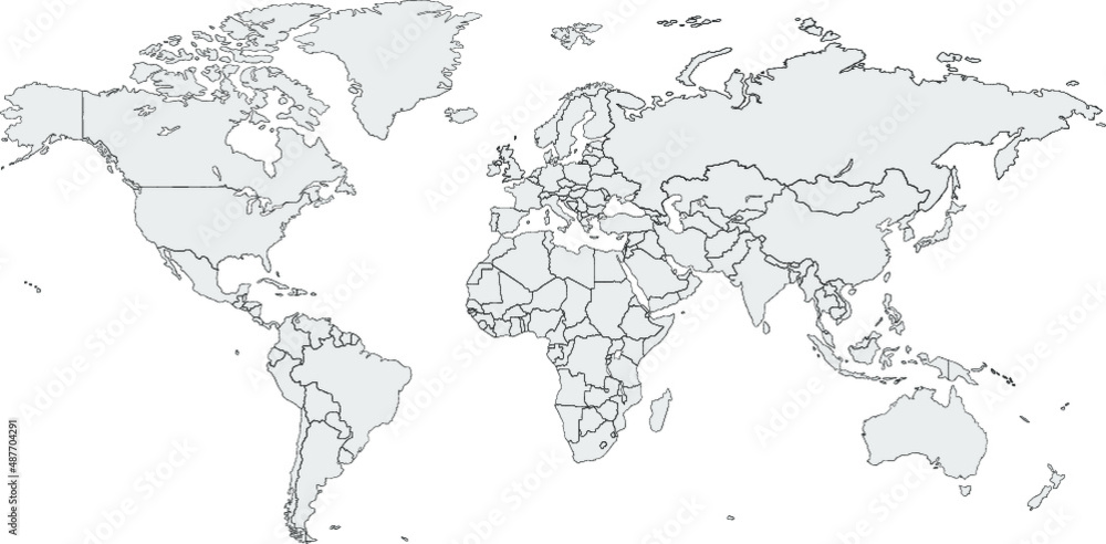 World map illustration over white background. Globe, earth template. Geopolitics