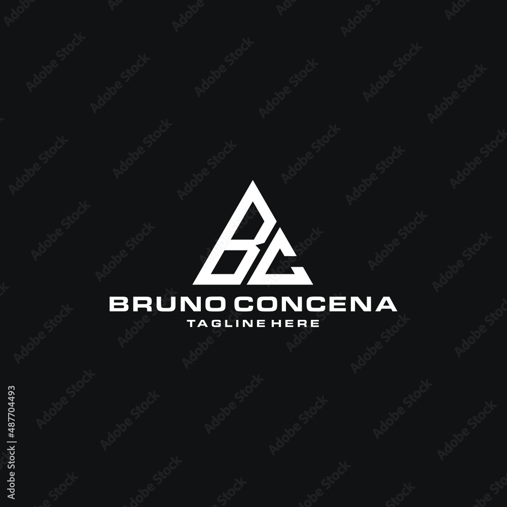 B and C letter with triangle logo concept vector stock illustration B and C letter with triangle logo concept vector stock illustration