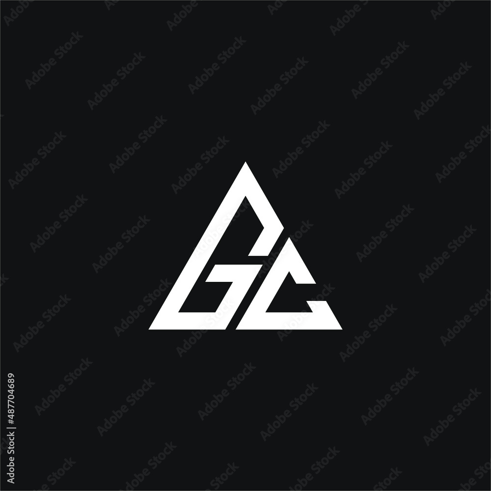 G and C letter with triangle logo concept vector stock illustration G and C letter with triangle logo concept vector stock illustration