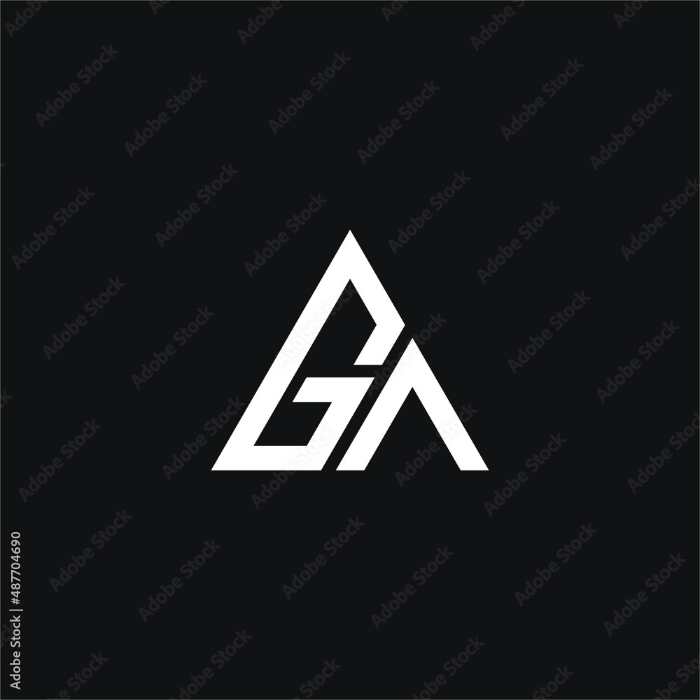 G and A letter with triangle logo concept vector stock illustration G and A letter with triangle logo concept vector stock illustration