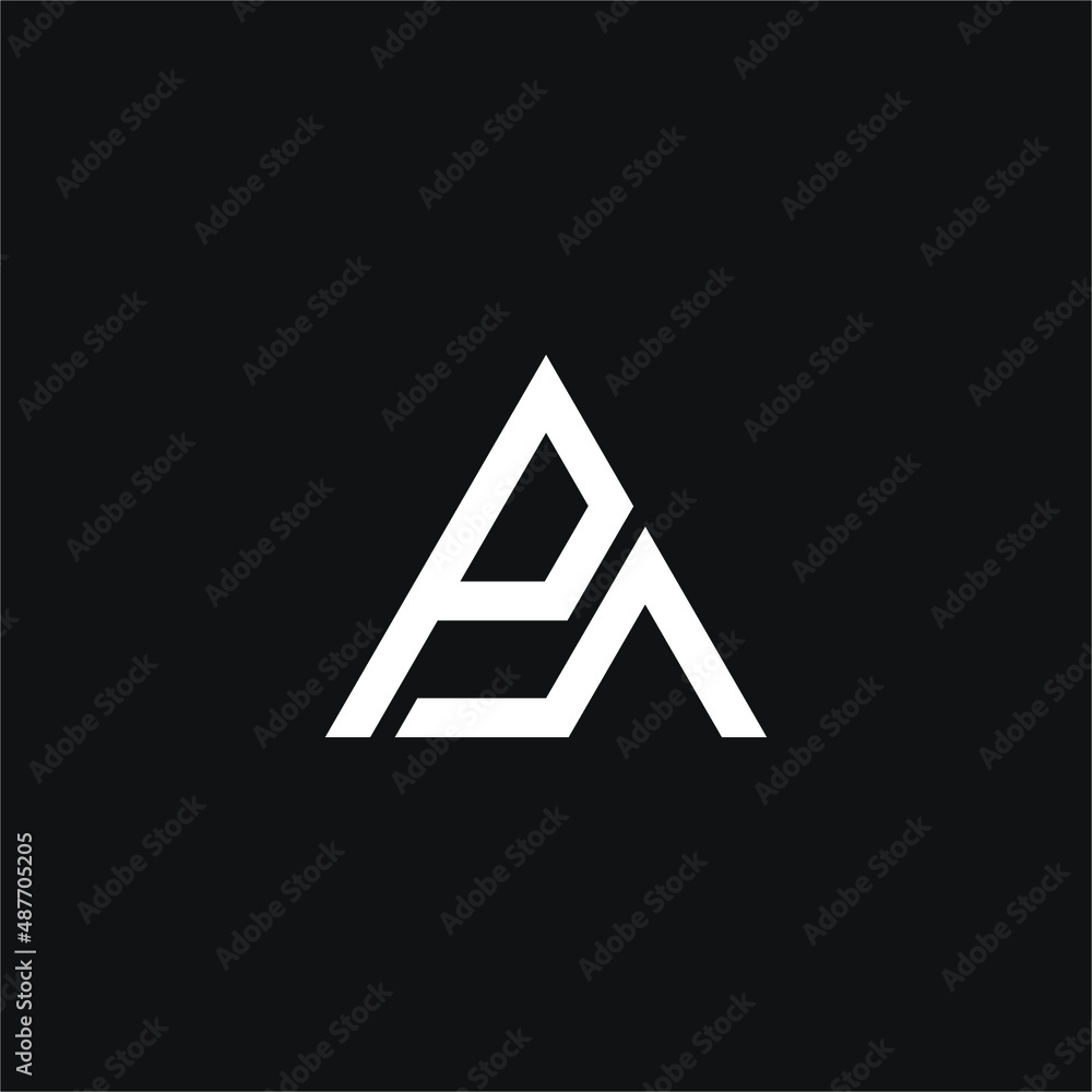 P and A letter with triangle logo concept vector stock illustration P and A letter with triangle logo concept vector stock illustration