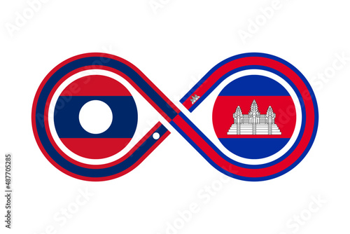 unity concept. lao and cambodian language translation icon. vector illustration isolated on white background