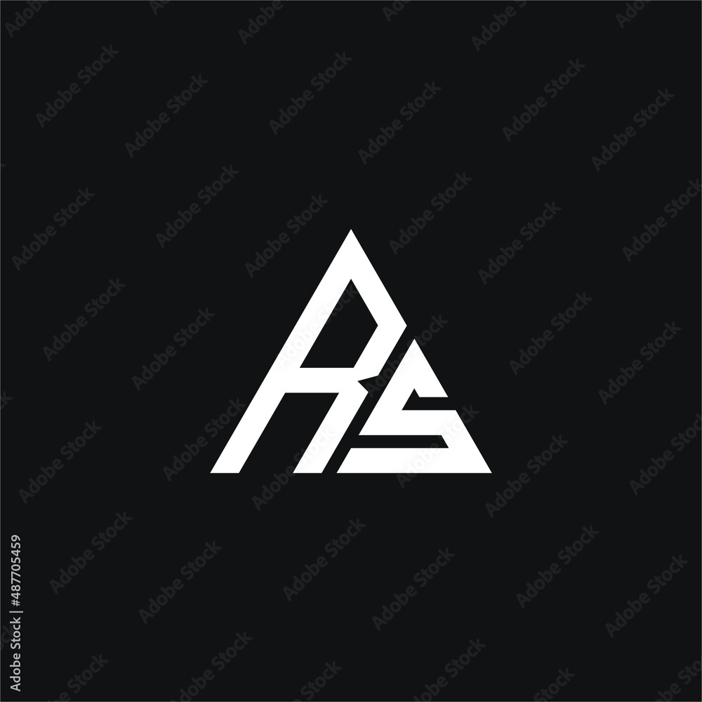R and S letter with triangle logo concept vector stock illustration R and S letter with triangle logo concept vector stock illustration