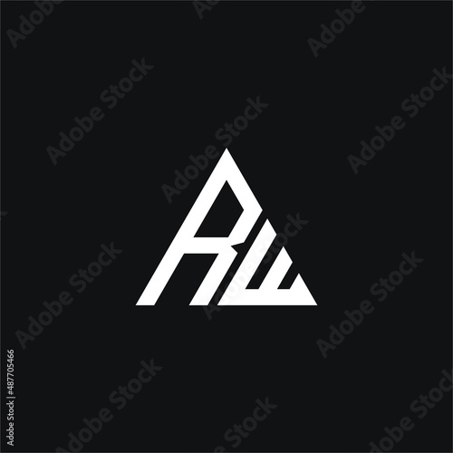 R and W letter with triangle logo concept vector stock illustration