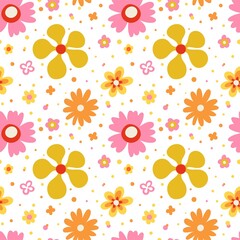 Stickers Bloemenmotief patronen Hippie bloemenpatroon retro jaren 70  © Mariya