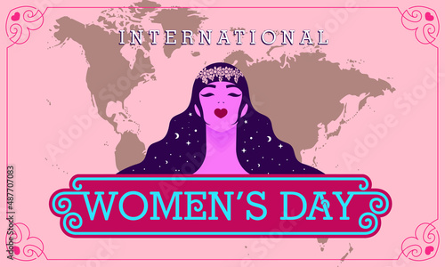 Happy International Women's Day celebration. Poster, banner, flyer. Vector illustration.