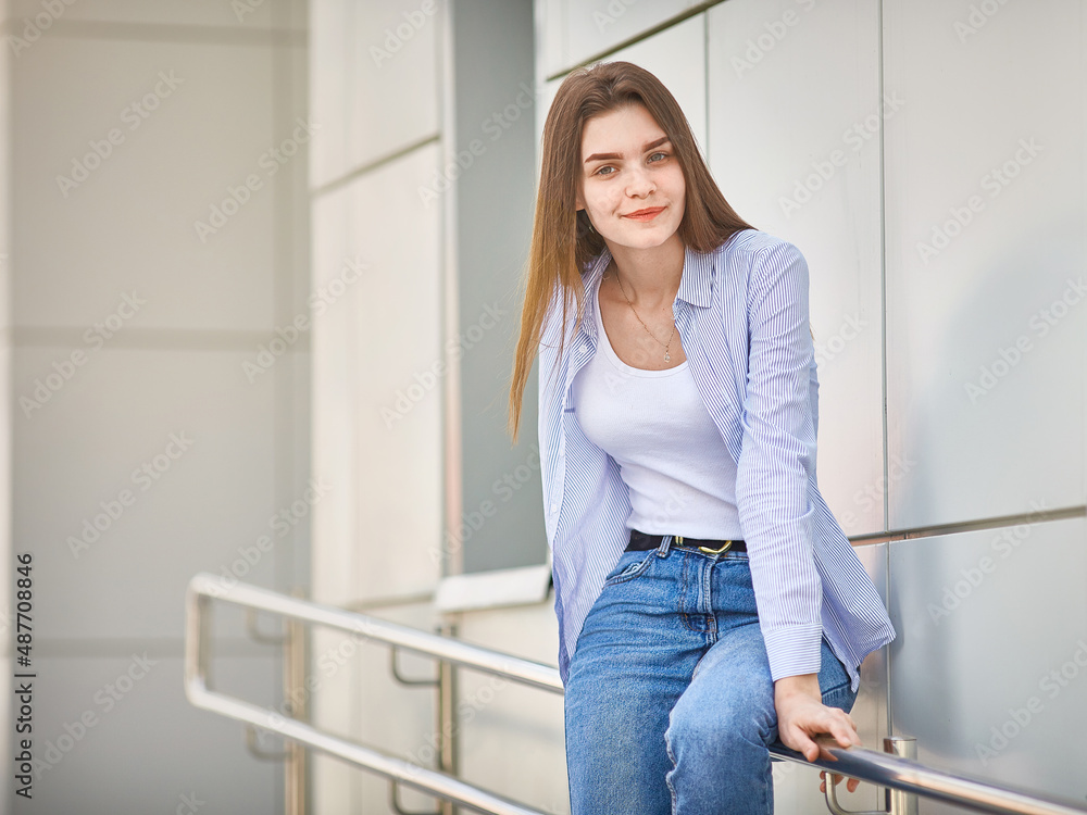 Portrait of a young student on a sunny summer day. Portrait of a young student on a sunny summer day.