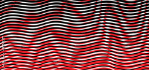 Wavy striped linear abstract banner background with moir optical illusion effect. Modern background saver for web design, business card, mobile apps, poster, banner, package.