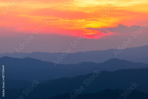 colorful dramatic sky with cloud at sunset.beautiful sky with clouds background . © freedom_naruk