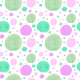 Abstract watercolor Hippie seamless pattern on isolated background. Print 70s, textured, with blotches and hand painted shapes. Designs for textiles, fabric, wrapping paper, packaging,scrapbooking.