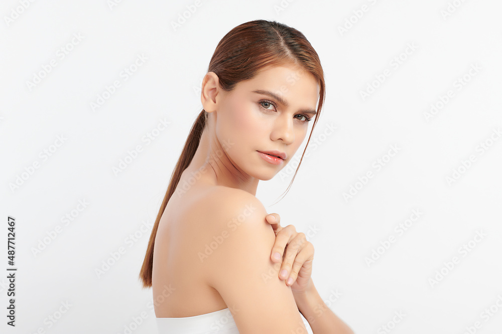 Beautiful young asian woman with clean fresh skin on white background, Face care, Facial treatment, Cosmetology, beauty and spa, Asian women portrait. Beautiful young asian woman with clean fresh skin on white background, Face care, Facial treatment, Cosmetology, beauty and spa, Asian women portrait.