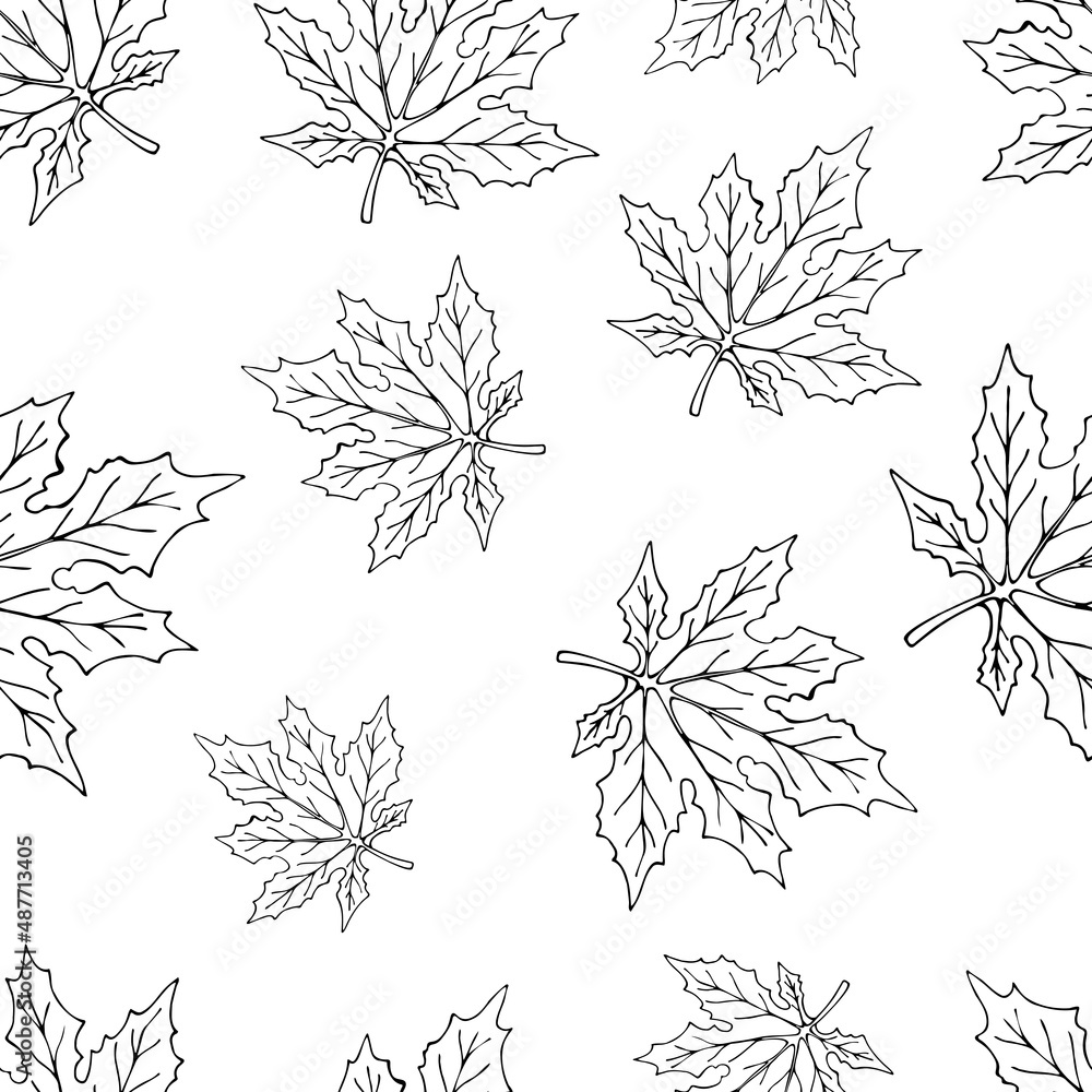 Maple leaves. Seamless pattern. Vector Maple leaves. Seamless pattern. Vector