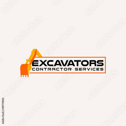 Excavators Logo Vector Icon Illustration