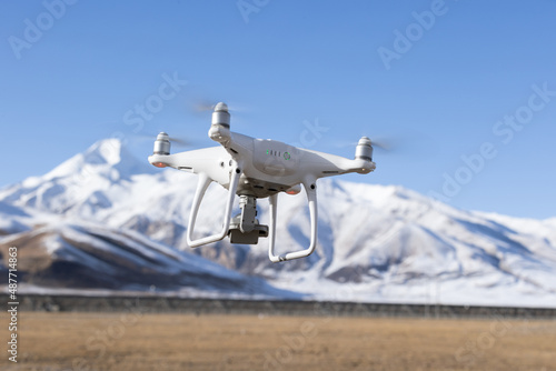 Fototapeta Naklejka Na Ścianę i Meble -  Drone flying in high altitude sky