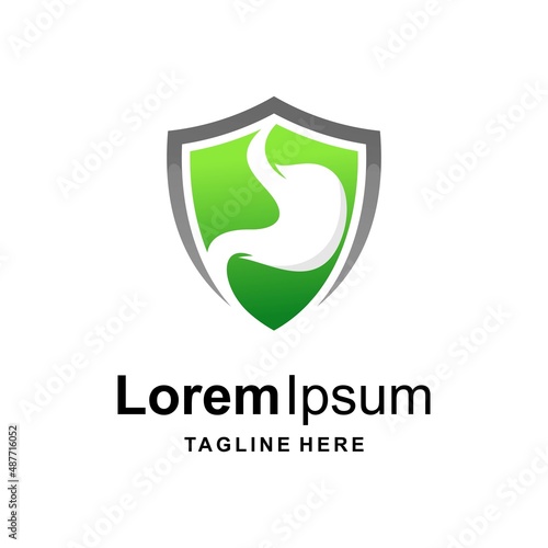 Stomach logo with shield concept