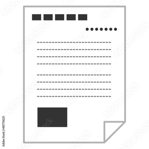 研究論文やレポートの文書(書類)のイメージ素材　ベクターイラスト