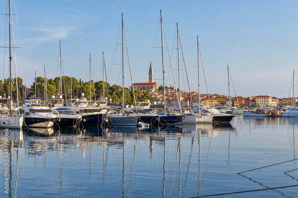 Boats in the harbour, summertime vacation outdoor theme