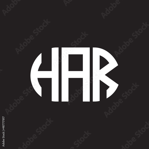 HAR letter logo design on black background. HAR creative initials letter logo concept. HAR letter design.
