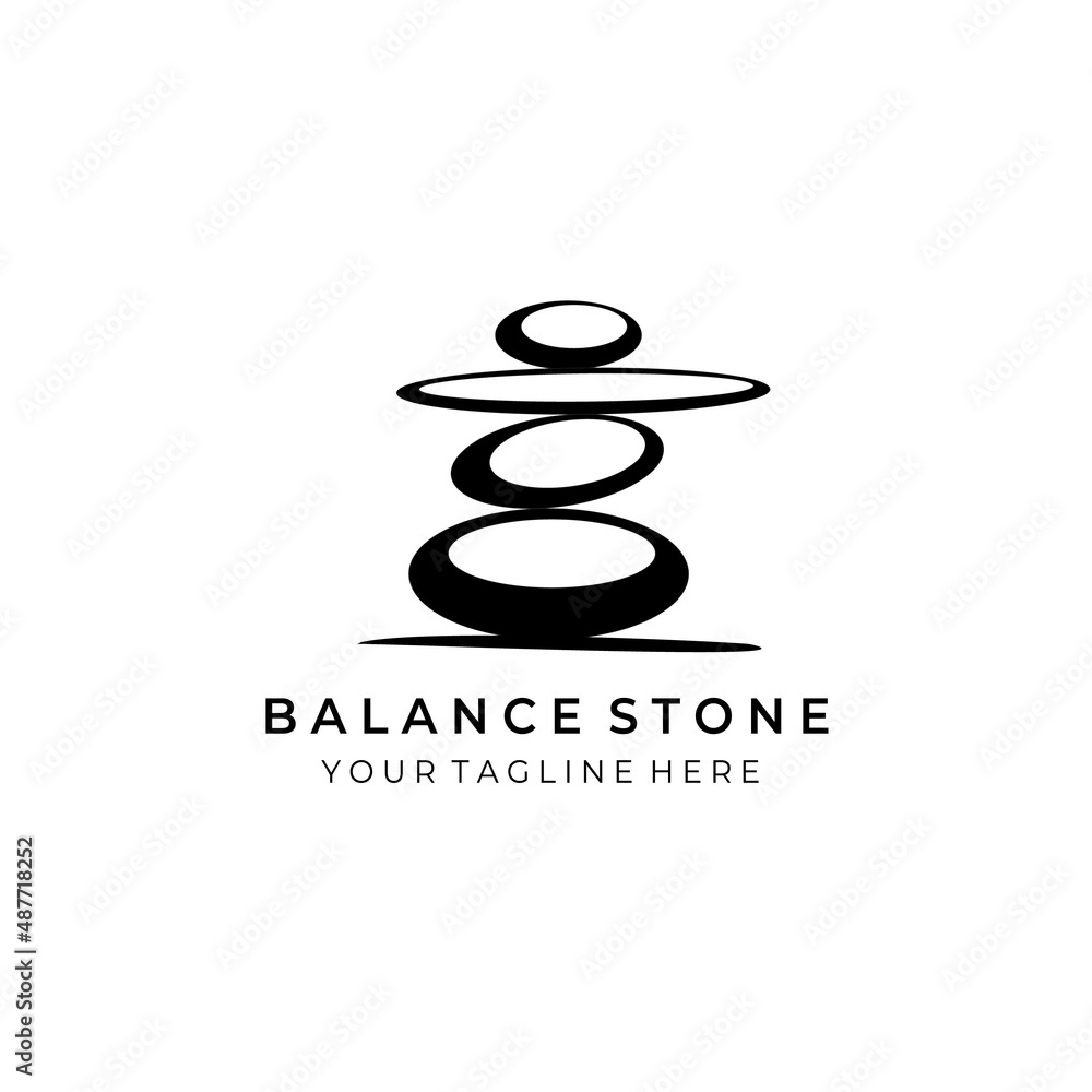 line art balance stone logo vector minimalist Stock Vector | Adobe Stock