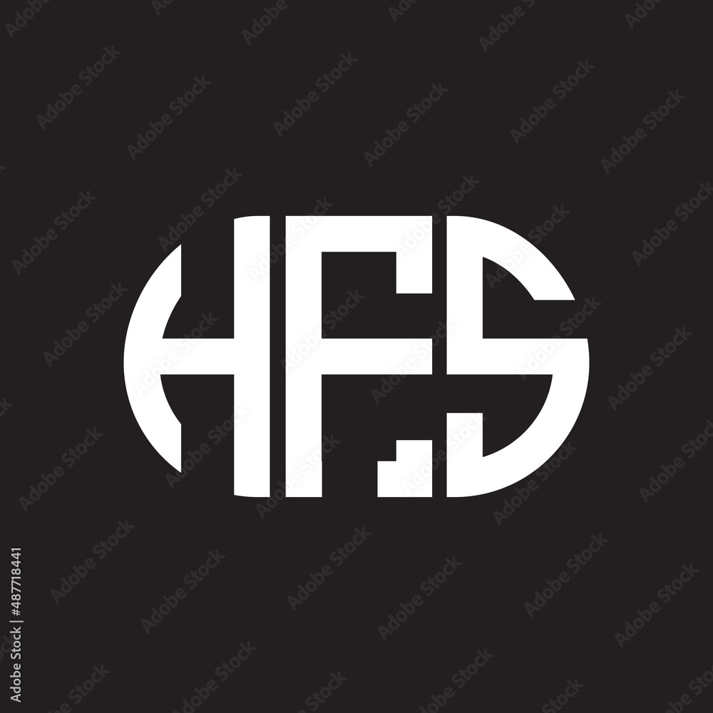 Obraz premium HFS letter logo design on black background. HFS creative initials letter logo concept. HFS letter design.