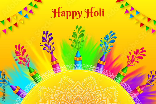 Colorful Holi Greeting, Festival of colors