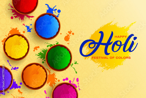 Colorful Holi Greeting, Festival of colors