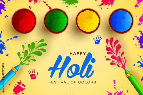 Colorful Holi Greeting, Festival of colors