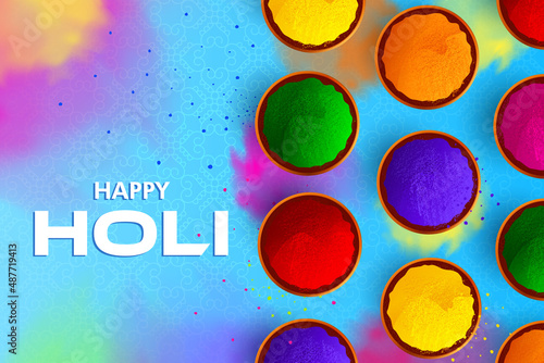 Colorful Holi Greeting, Festival of colors