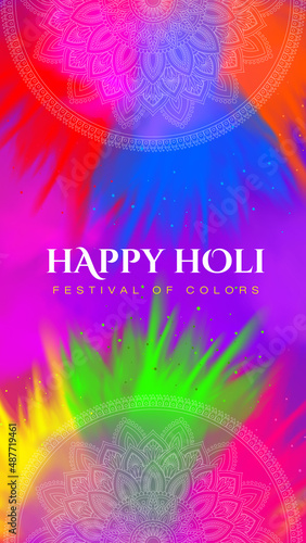 Colorful Holi Greeting, Festival of colors