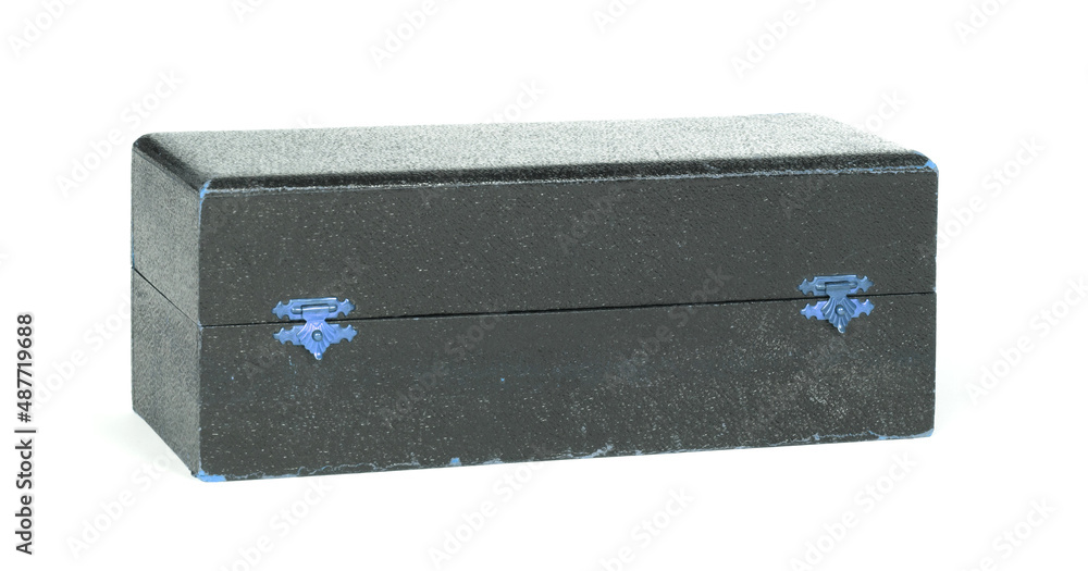 Old leather box isolated Old leather box isolated