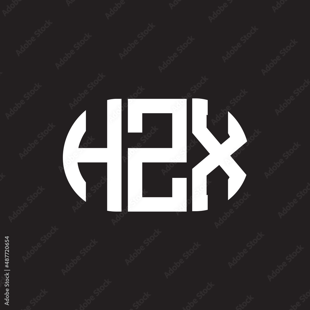 HZX letter logo design on black background. HZX creative initials letter logo concept. HZX letter design. HZX letter logo design on black background. HZX creative initials letter logo concept. HZX letter design.