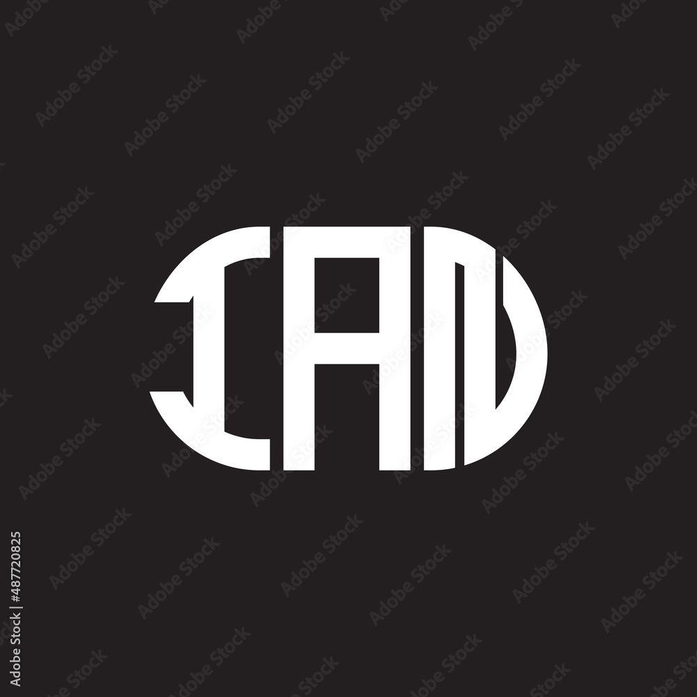 Obraz premium IAN letter logo design on black background. IAN creative initials letter logo concept. IAN letter design. 