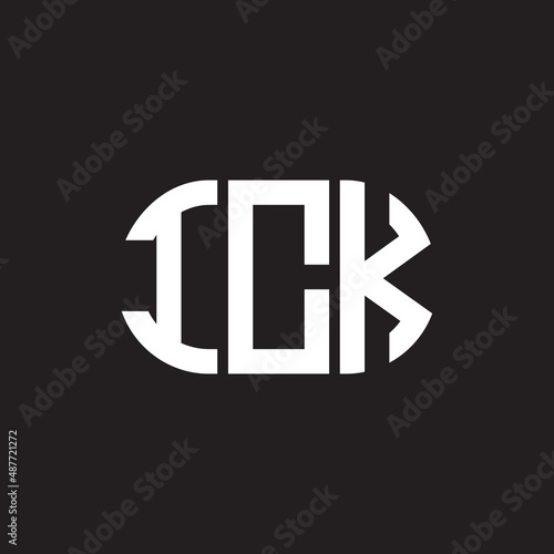 ICK letter logo design on black background. ICK creative initials letter logo concept. ICK letter design.