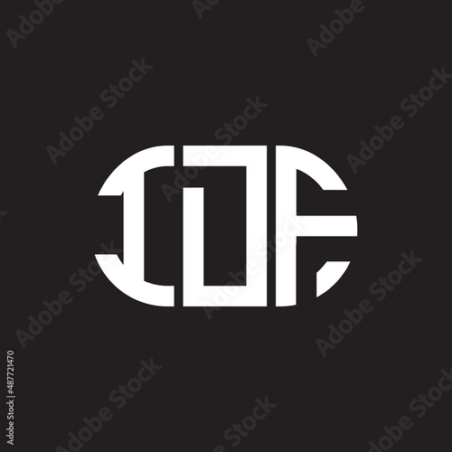 IDF letter logo design on black background. IDF creative initials letter logo concept. IDF letter design.
