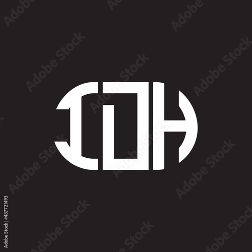 IDH letter logo design on black background. IDH creative initials letter logo concept. IDH letter design.
