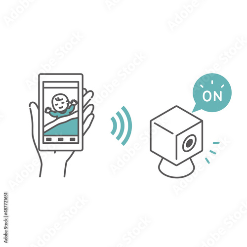 スマートホーム：スマートカメラに写る赤ちゃんをスマートフォンで確認する