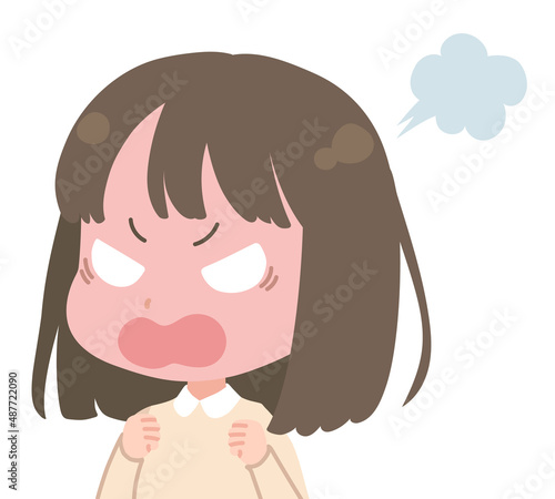 怒っている女の子